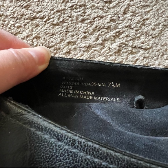 BASS | Black leather chunky heels, women’s 7.5 - Picture 6 of 11